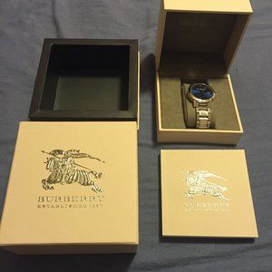 MENS BURBERRY SAPHIRE BLUE EMBOSSED WATCH